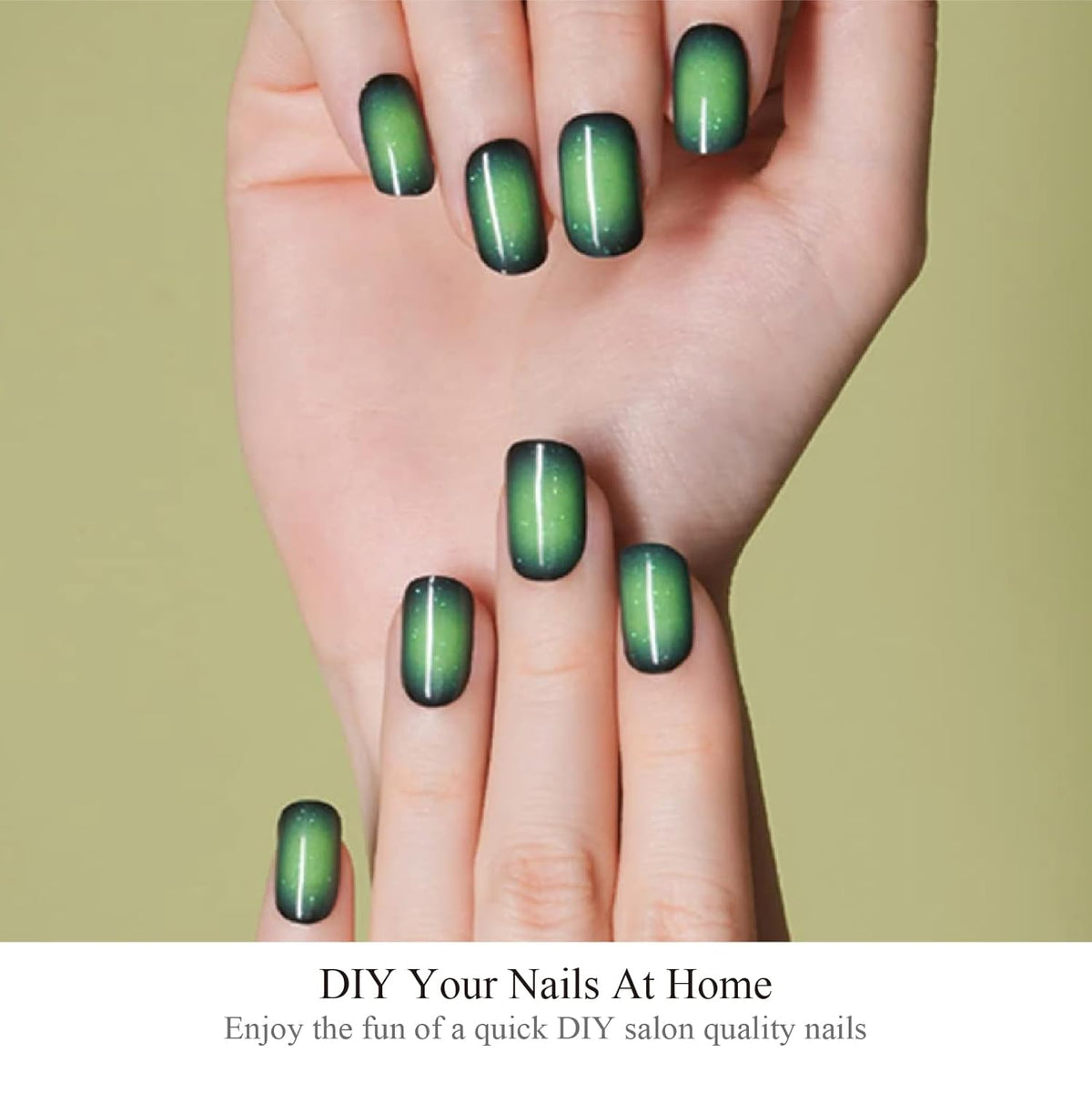 Semi Cured Gel Nail Strips, 20 pcs Gel Nail Stikers, Gel Nail Wraps Semi Cured, Salon-Quality, 2 Weeks Long Lasting, Firefly