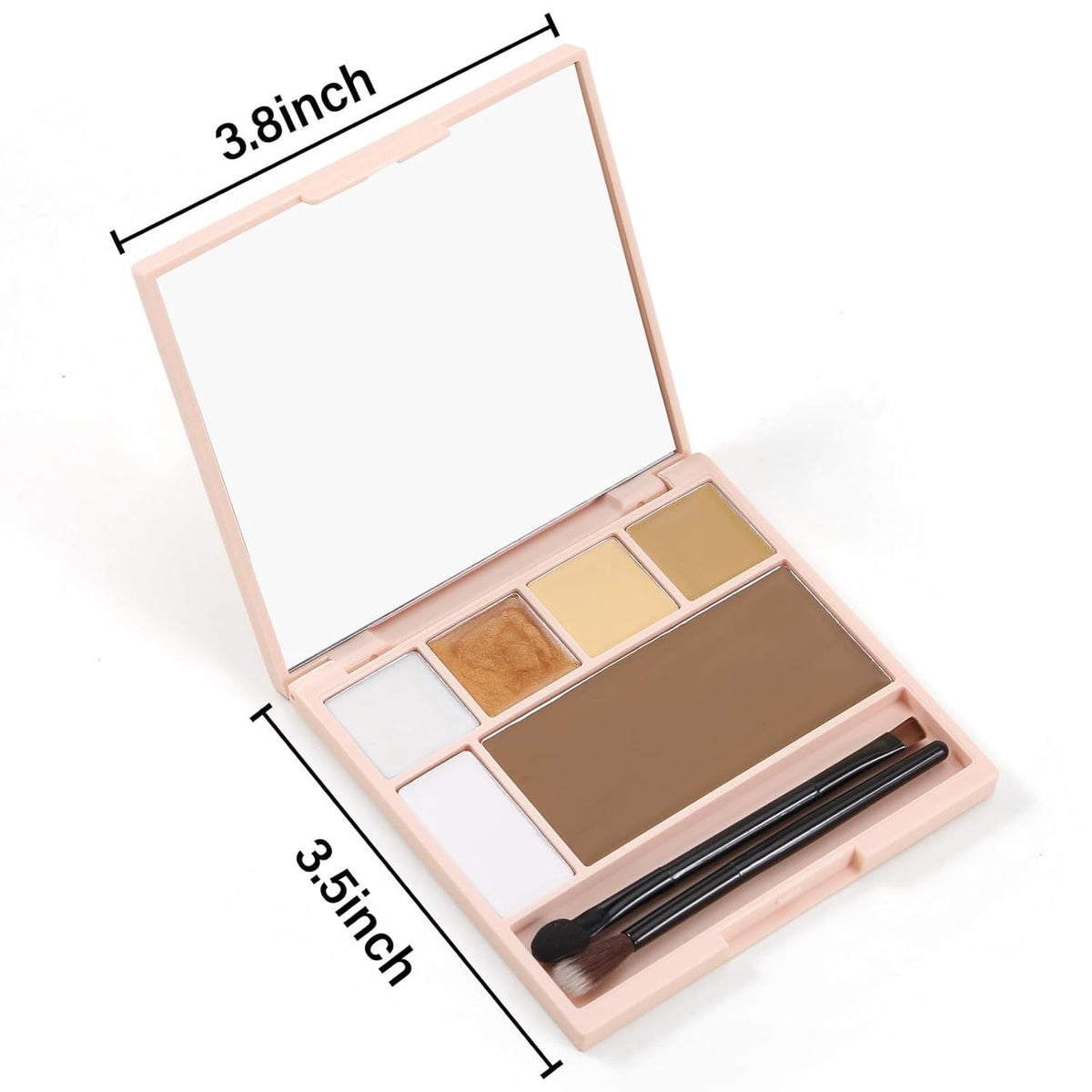 Boobeen 6 Colors Cream Contour Makeup Palette, Highlighter and Bronzer Palette Powder Kit with Mirror&Brush, Waterproof Concealer for Women