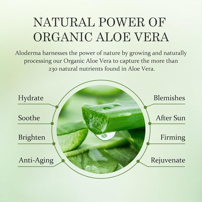 Aloderma Soothing Facial Toner Made with 91% Organic Aloe Vera, Alcohol Free Toner for Face for Sensitive Skin with Allantoin and Hyaluronic Acid - Natural Aloe Face Toner for Dry, Red Skin - 4.2oz