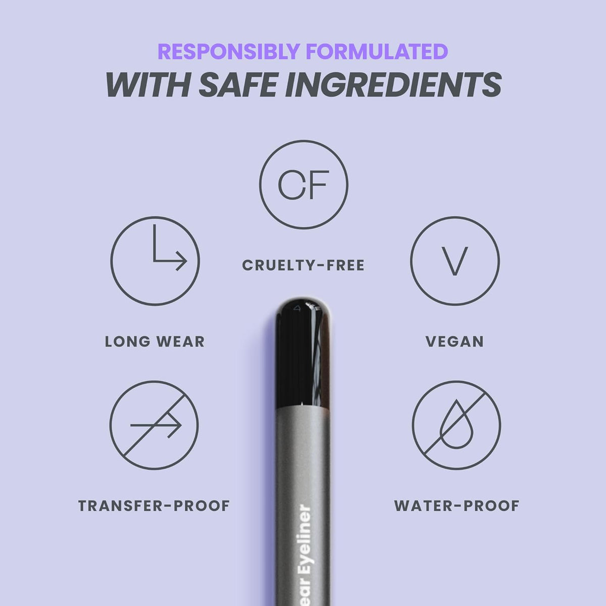 Wonderskin Eyeliner Pencil, 1440 Longwear Deep Black Eyeliner Pencil - Waterproof, Sharpenable & Smudge Proof