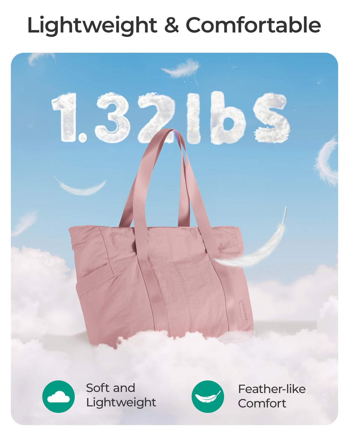 BAGSMART Tote Bag for Women with Zipper, Gym tote with Compartments, Work Tote Nurse Dance Yoga Bag for Travel