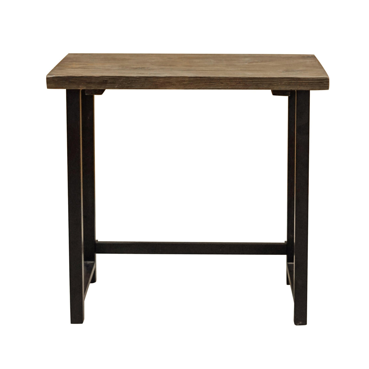 Pomona 32-Inch Compact Writing Desk with Solid Wood Top and Metal Frame – Rustic Industrial Style Small Home Office Desk with Durable Lacquer Finish and Floor Levelers by Alaterre Furniture (Natural)