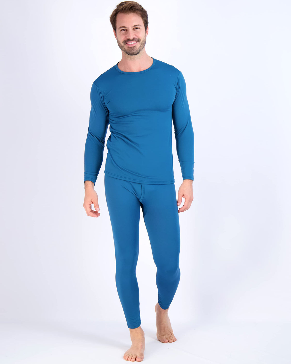 2 Pack: Mens Thermal Sets Underwear Microfiber Fleece Lined Long Johns Base Layer Top Bottom Shirt Pants Compression Leggings Essentials Skiing Snow Winter Clothing -Set 1,S