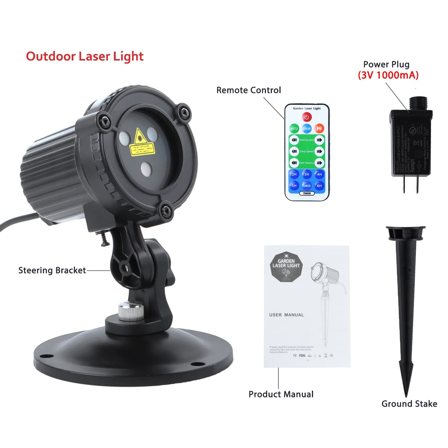 MHAZDZE Outdoor Laser Christmas Projector Lights 18 Pattern Decorative Laser Projector for Home and Garden