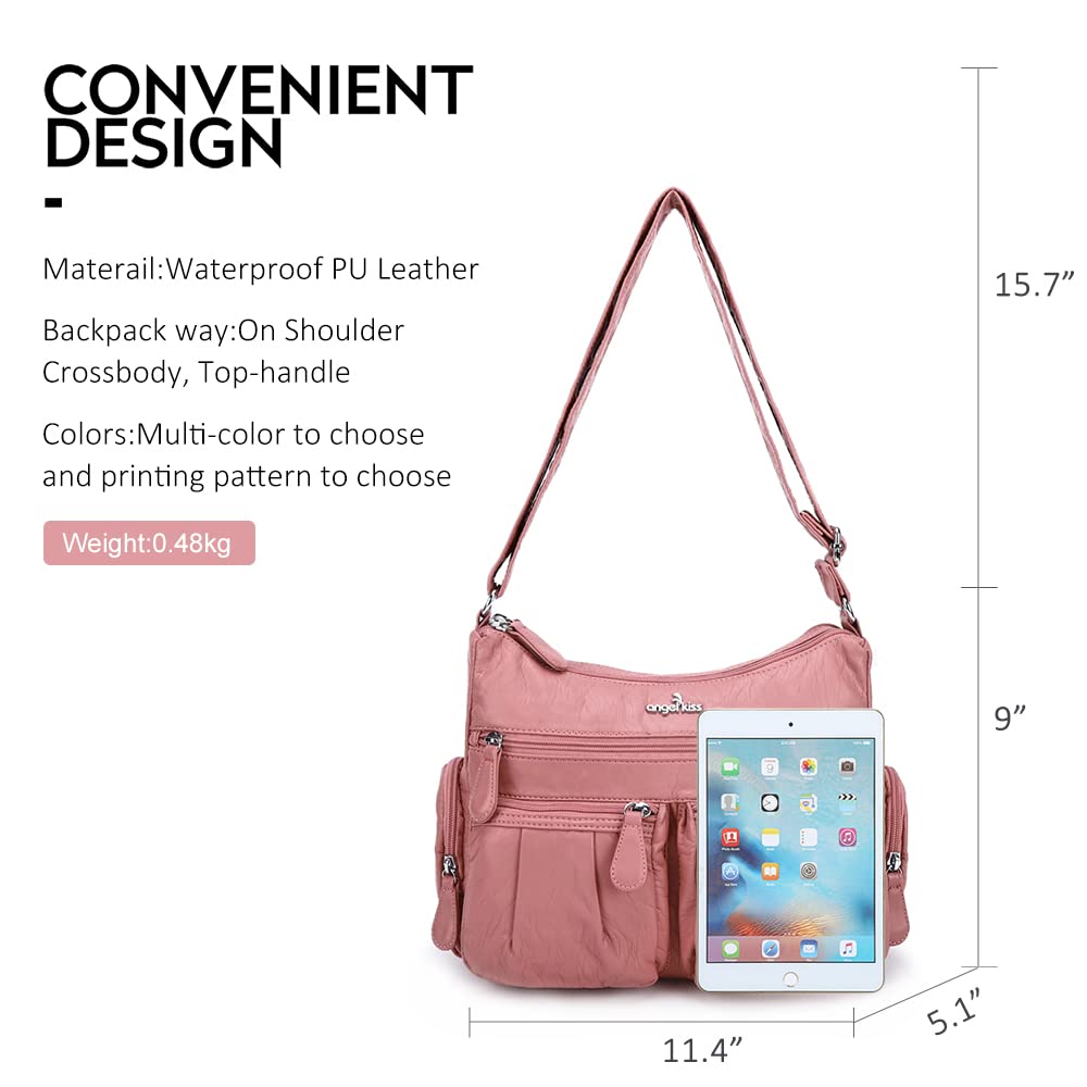 Crossbody Bags for Women,Angelkiss Ladies Shoulder Messenger Handbags and Purses Medium Faux Leather Pocketbooks