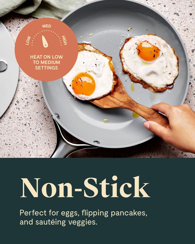 Caraway Nonstick Ceramic Frying Pan (2.7 qt, 10.5") - Non Toxic, PTFE & PFOA Free - Oven Safe & Compatible with All Stovetops (Gas, Electric & Induction) - Navy
