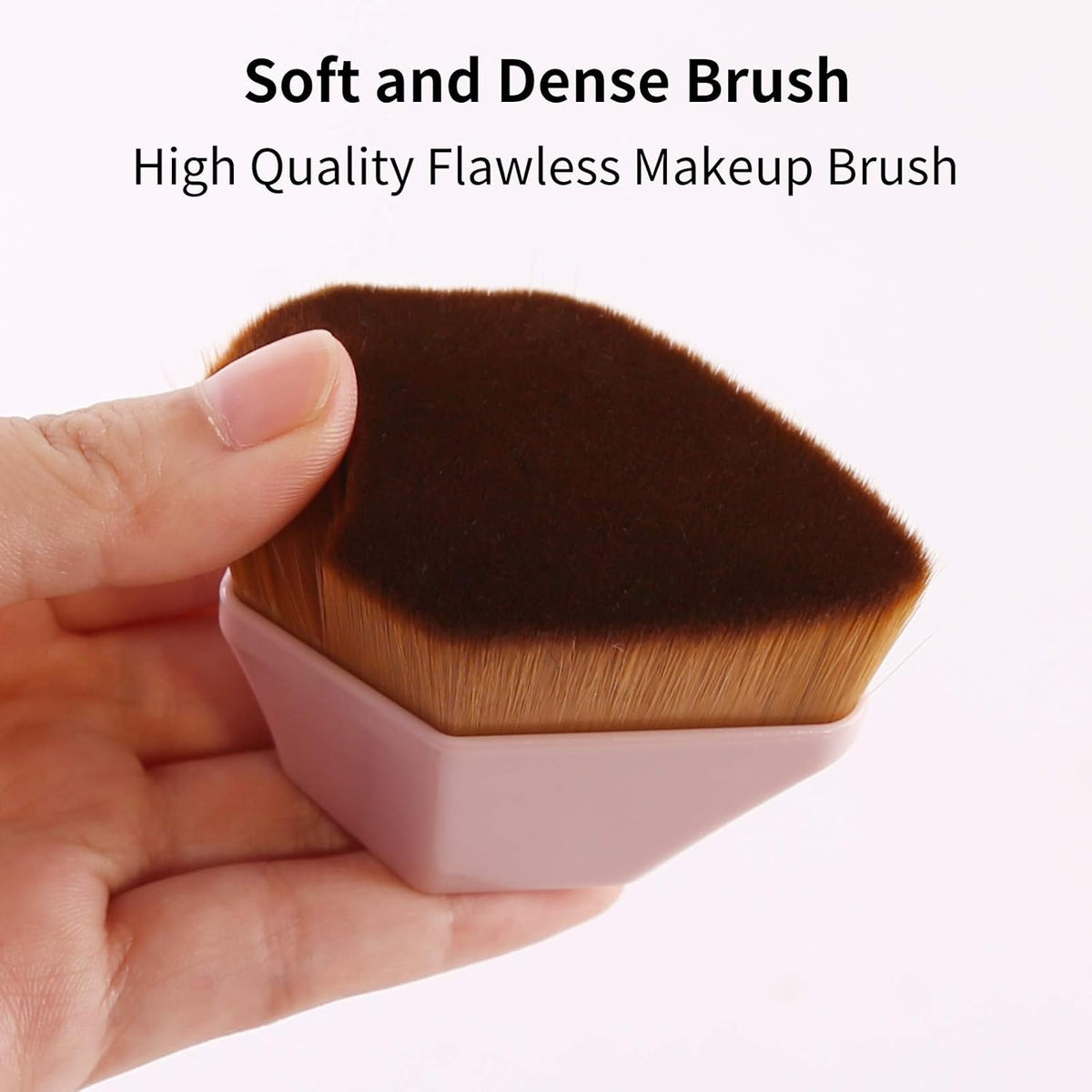 Foundation Brush, Daubigny Iron Type Makeup Brush for Face Blush Liquid Powder Foundation Brush for Blending Liquid, Cream or Flawless Powder Cosmetics with Protective Case (Pink)