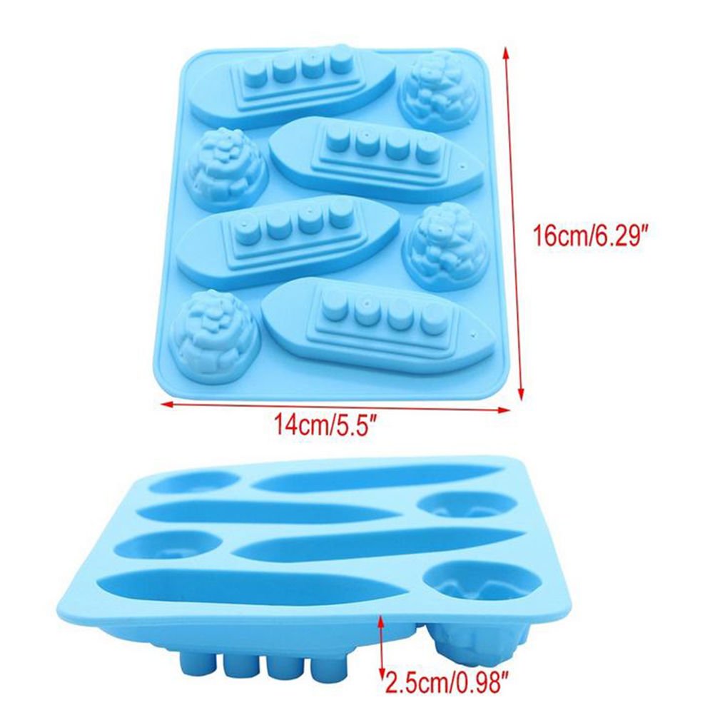 3Pcs Titanic and Iceberg Ice Cube Trays, Titanic Film Theme Ice Maker Chocolate Candy Soap Crayon Wax Melt Making Mold (Set of 3)