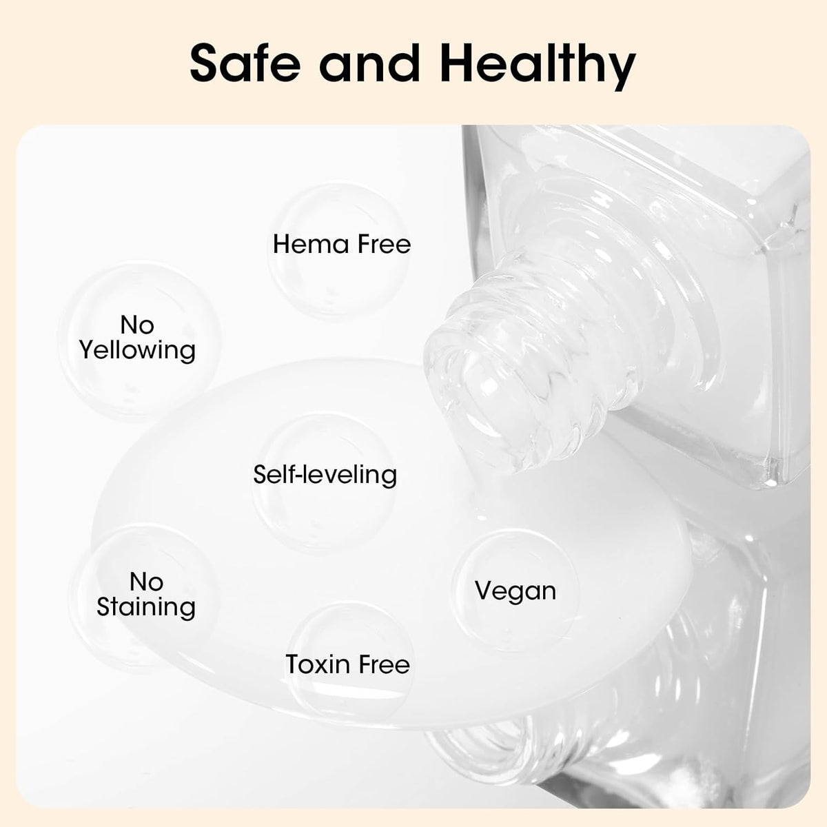 GELLEN Clear Nail Polish Base Coat Sheer Tinted Milky White, Natural Color Regular Nail Polish, Calcium Formula Strengthens Nails, Enhances Nails Natural Look, Quick Air Dry, Hema Free, Non-toxic