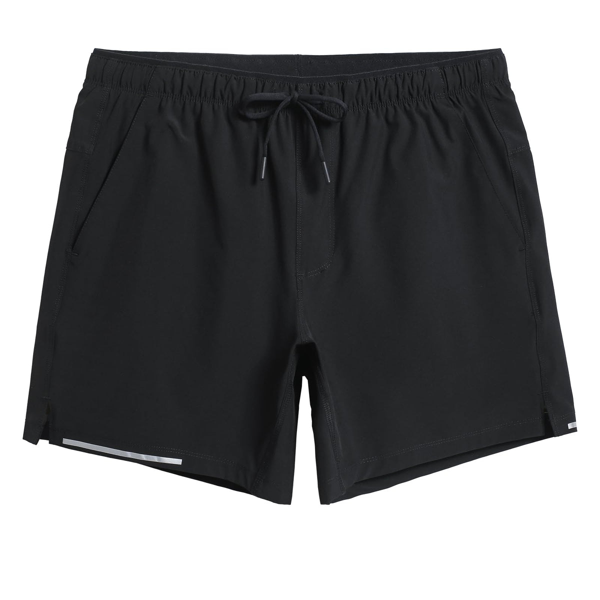 maamgic Mens Running Shorts Workout 6" Marathon Lightweight Quick Dry Gym Shorts with Zip Pocket Black Large