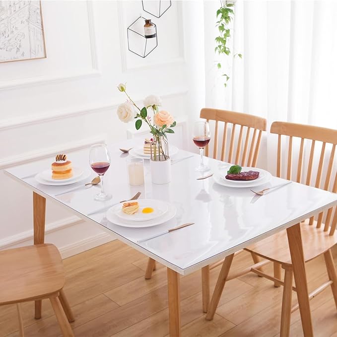 18 x 51 Inch Clear Table Cover Protector, Clear Desk Mat, Table Protector, 1.5mm Plastic Table Cover, Vinyl Table Protector, Desk Mats