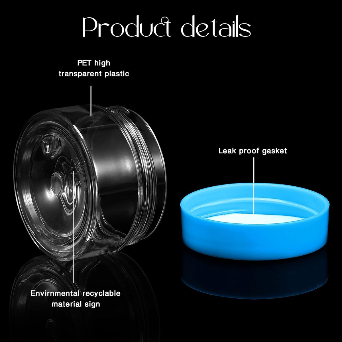 Patelai 4 Pieces Round Wide-mouth Leak Proof Plastic Container Jars with Lids for Travel Storage Makeup Beauty Products Face Creams Oils Salves Ointments DIY Making(1 Ounce,Blue)