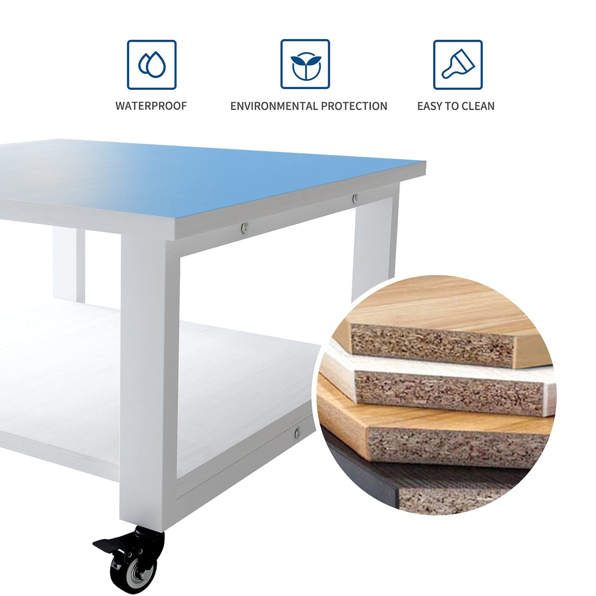 Natwind 2 Tier Laser Printer Stand,19.7''x19.7''x12.6'' Large Printer Table Copier Stand Under Desk,Heavy Duty Rolling Cart with Paper Storage Shelf,Printer Holder on Wheels for Home Office (White)