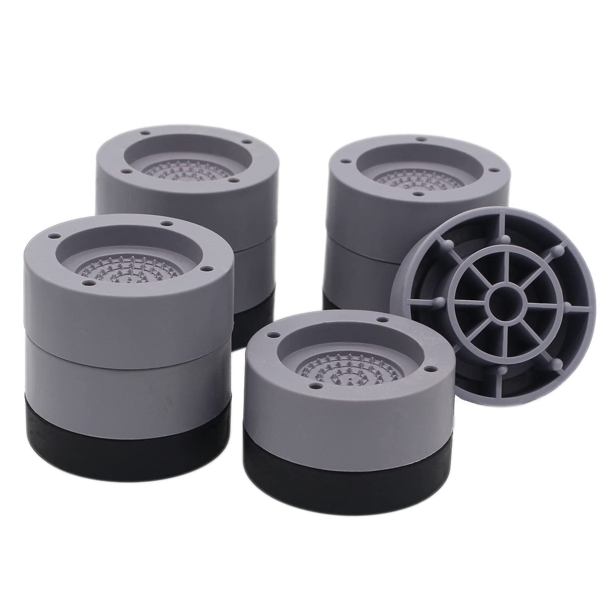 HANIHUA Furniture Risers 2 inch (Set of 4) Round Bed Risers Heavy Duty 1 inch 3inch, Adjustable Bed Lifts Riser for Desk, Table, Sofa, Chair Supports Up to 1,300 lbs