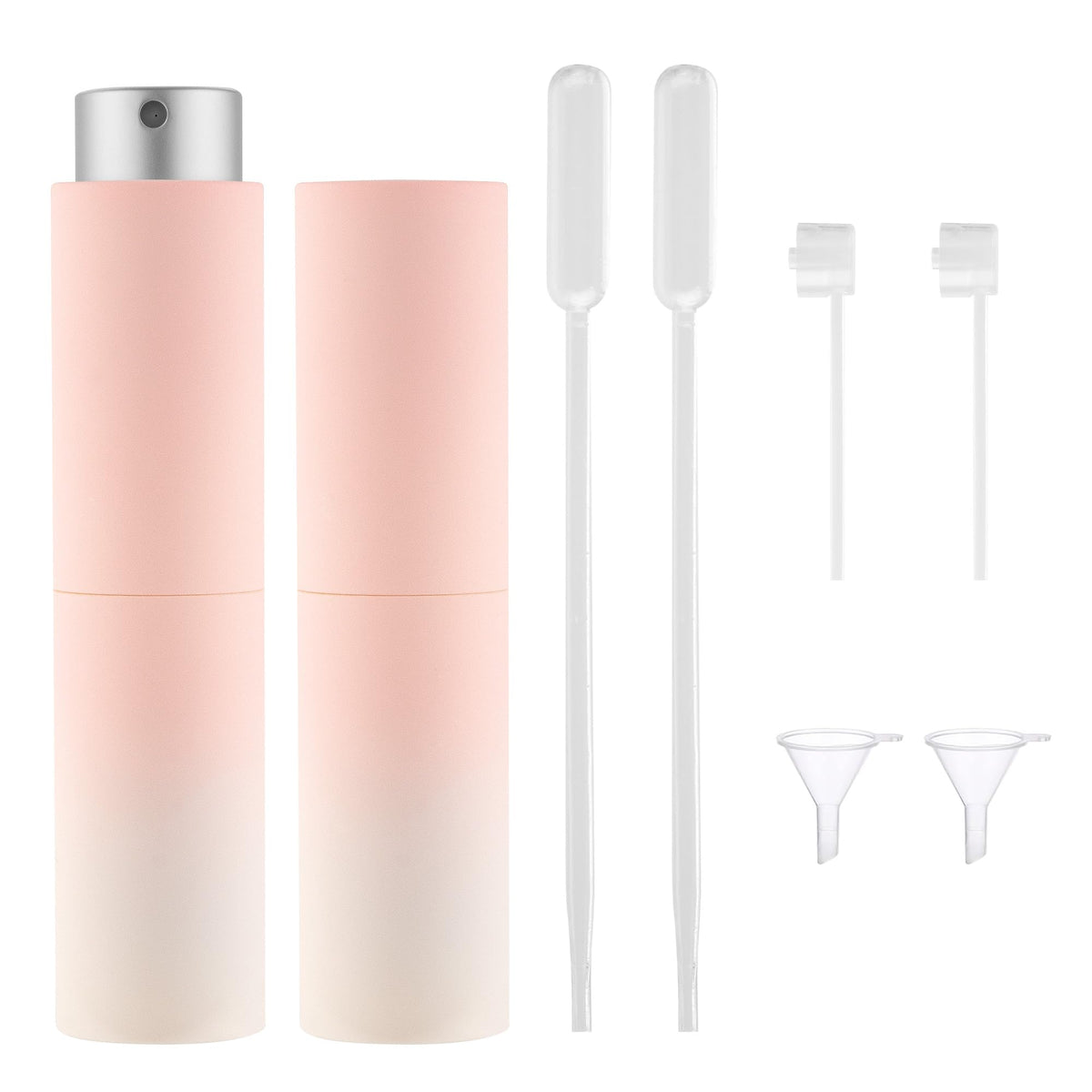 Biiange 8ML Travel Perfume Bottle Refillable, 2Pcs Portable Travel Bottles Set, Perfume Atomizer Spray Bottles for Women(Gradient Pink)