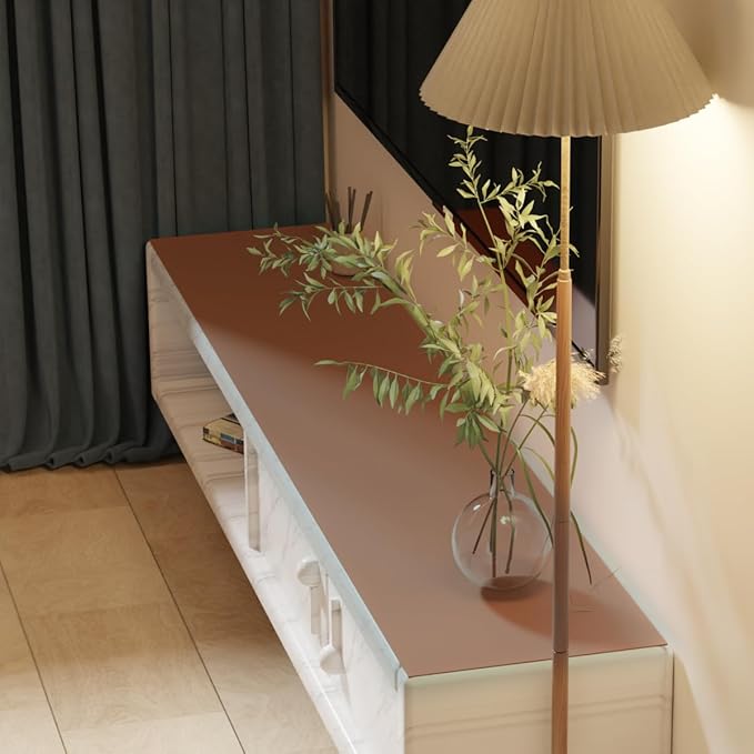 Leather Dresser Cover,1.8mm Thick,14x72 Inch,Dresser Protector Top,Dresser Top Protector,Dresser Cover Top,Dresser Top Cover,Dresser Cover Top for Bedroom.(Brown+Gray,14x72)