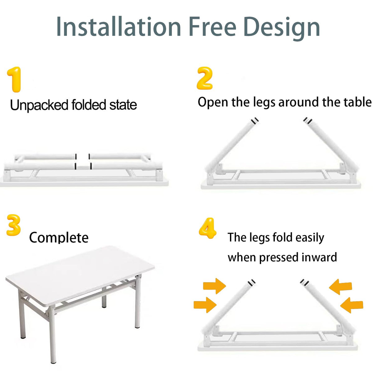 Mrsanmu Small Folding Desk No Assembly,31.5 Inch Folding Computer Desk Small Foldable Table for Home Office.