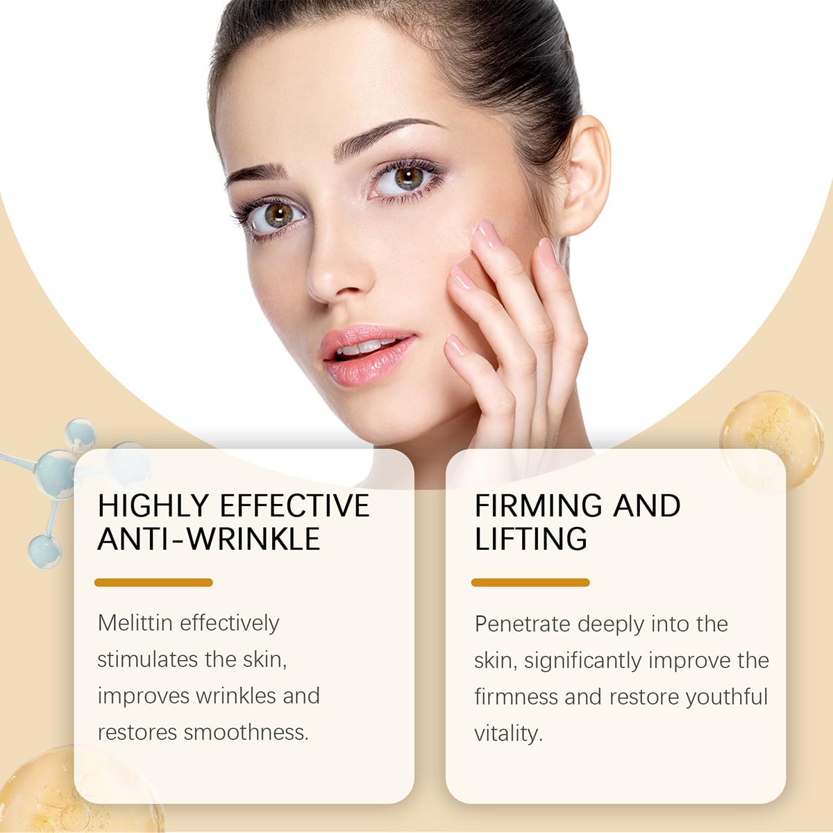 Bee Venom Moisturiser Cream Wrinkle Removal & Firming, Anti-Aging Eye & Face Bee Venom Skin Treatment Cream (2 Packs, 0.71Oz)