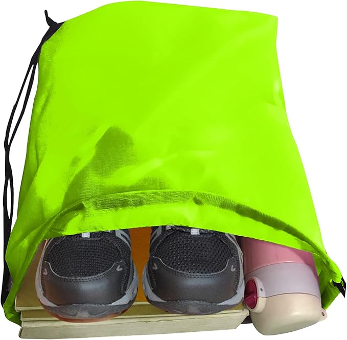 Drawstring Bags Bulk 14 Pcs Drawstring Backpack Bulk Cinch Bag Sackpack for Men Women Gym (Light Green)