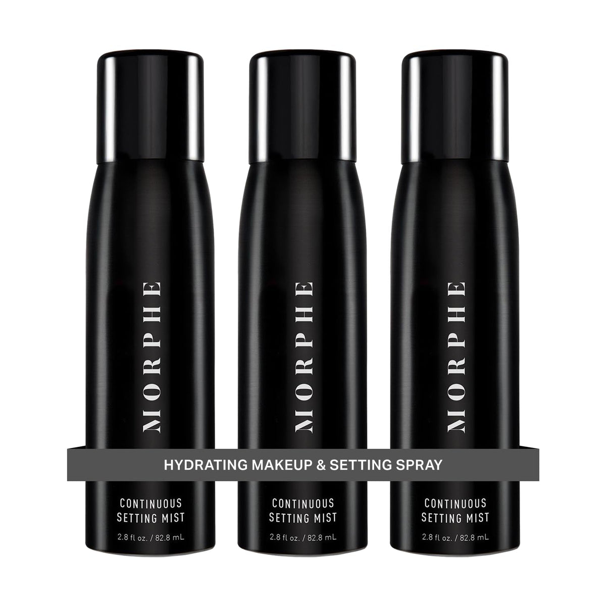 Morphe Continuous Setting Mist - Micro-Fine Makeup Setting Spray with a Natural Radiant Finish - Helps Makeup Resist Caking or Fading & Increases Wear of Foundation (3 Count, 2.8 fl oz)