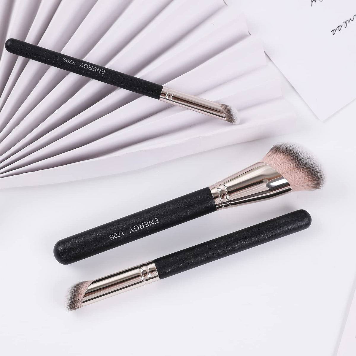 ENERGY Foundation Brush Large Powder Foundation Brush for Face Mineral Liquid Cream Powder Cosmetics - Buffing, Stippling,Blending Vegan Makeup Brushes 170S