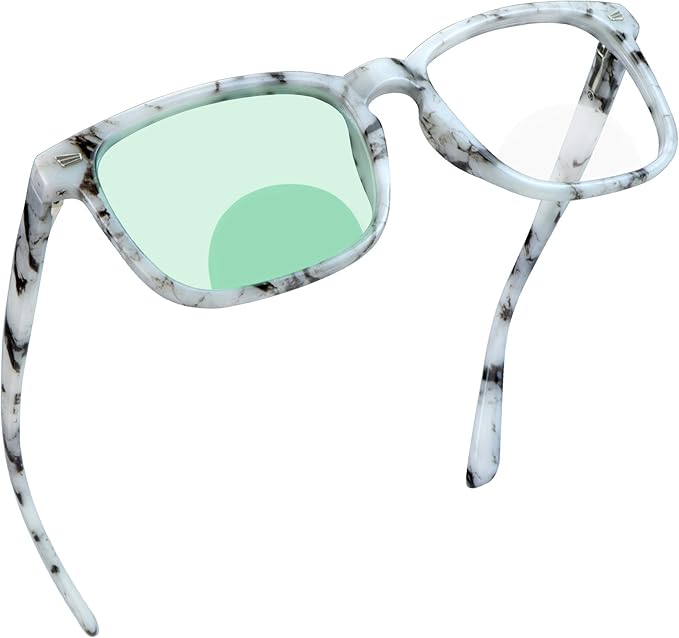 YEIN Bifocal Reading Glasses with Blue Light Blocking Lenses, Bifocal Reader for Women and Men, Vintage Square frame with Spring Hinge (+0.00/+1.50 magnification)