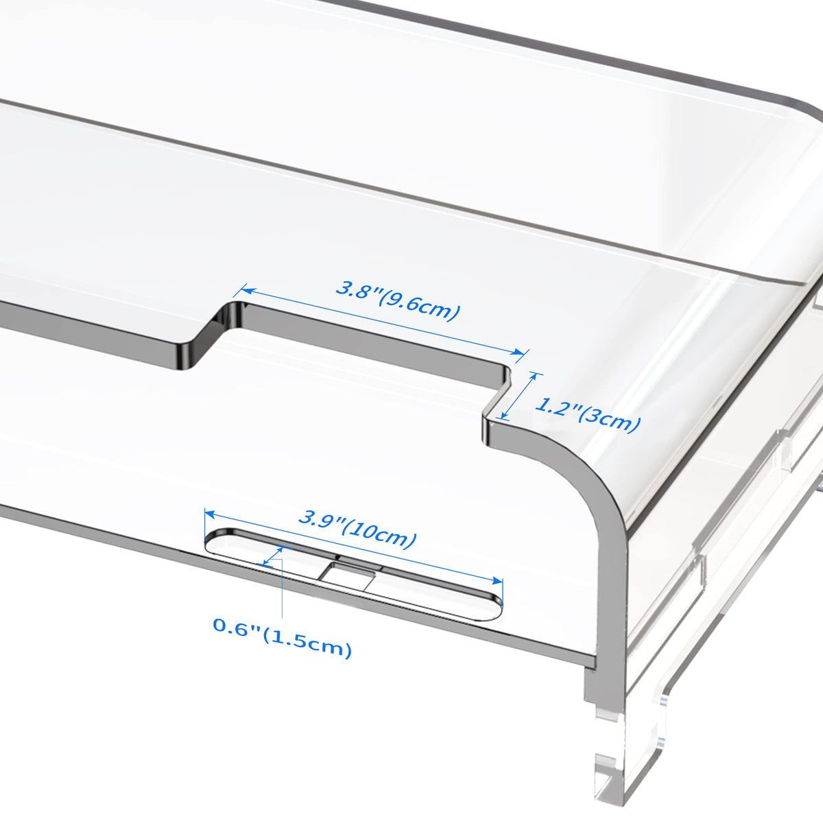 Beimu Acrylic Monitor Stand Riser Acrylic Laptop Stand Clear Computer Stand Laptop Riser with Storage Desk Organizer Accessories for Home and Office