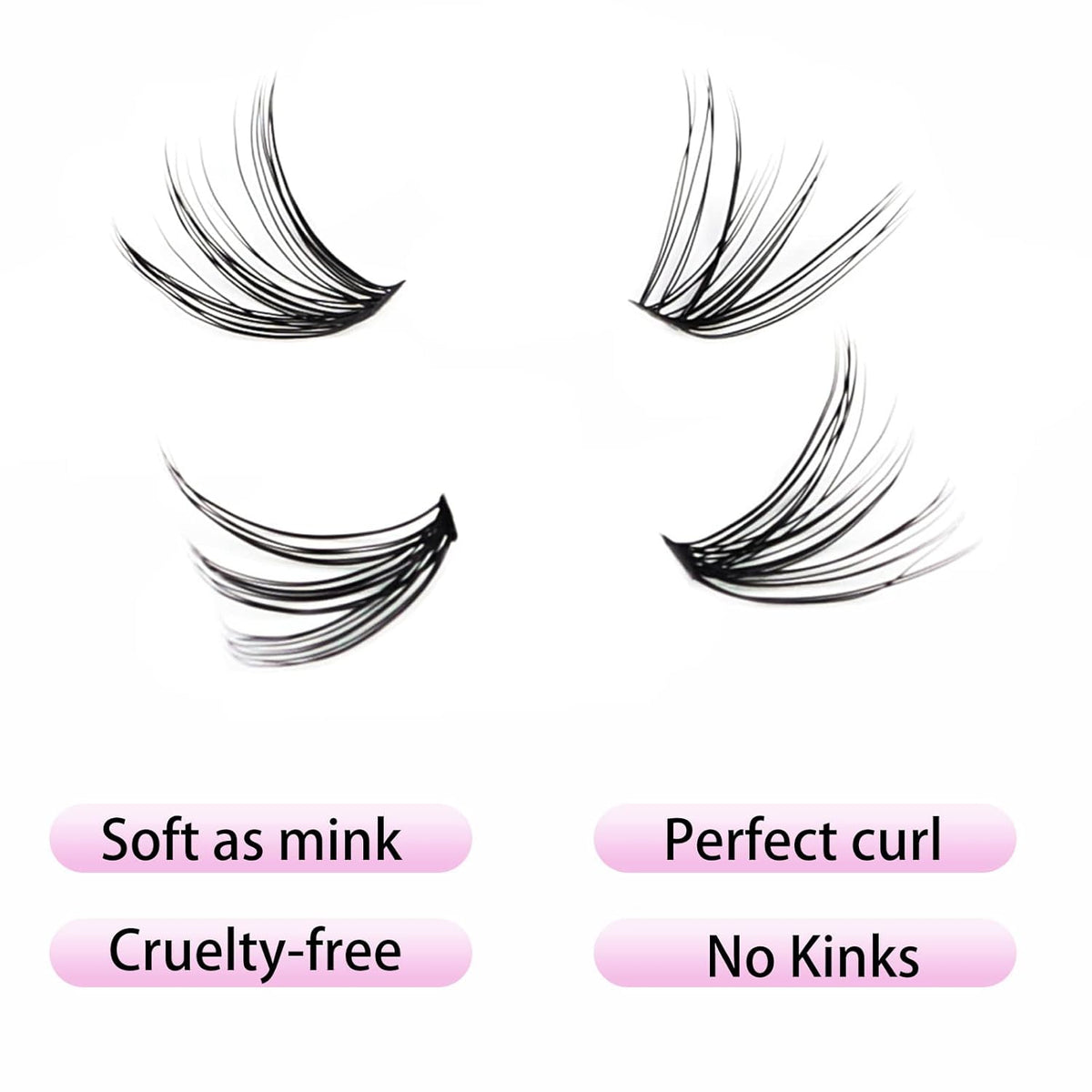 Lash Clusters LAUBESS Individual Lashes Waterproof Eyelash Clusters Mixed Tray Cluster Eyelash Extensions Soft Cluster Lashes for Beginners (30D-D-15)