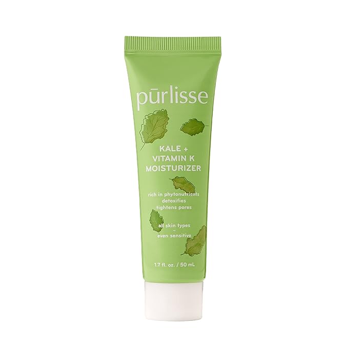 pürlisse Kale + Vitamin K Hydrating Face Moisturizer - Face Moisturizer for Detoxifying & Pore Tightening - Packed with Antioxidants for Smooth, Radiant & Youthful Skin (1.7 Fl oz)