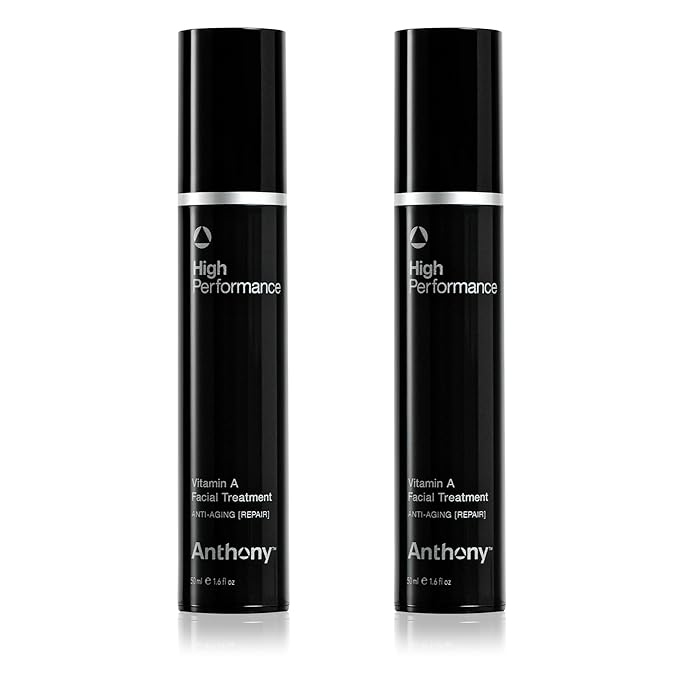 Anthony High-Performance Vitamin A Treatment, Anti-Aging Face Cream with Shea Butter & Squalane, Anti-Wrinkle Moisturizer for Sensitive Skin, Youthful Glow, 1.6 Fl Oz, 2 Pack