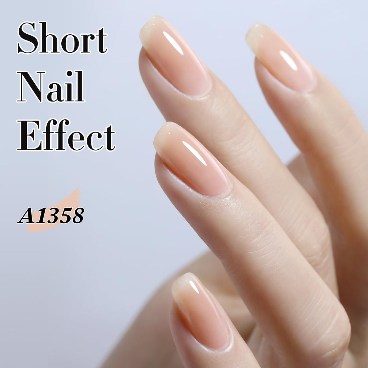 Double Rhythm 0.5Oz Translucent Gel Polish Sheer Neutral Natural Light Milky Same Color Same Bottle 15ML Jelly Gel Polish Art DIY at Home (Milky Nude-A1358)