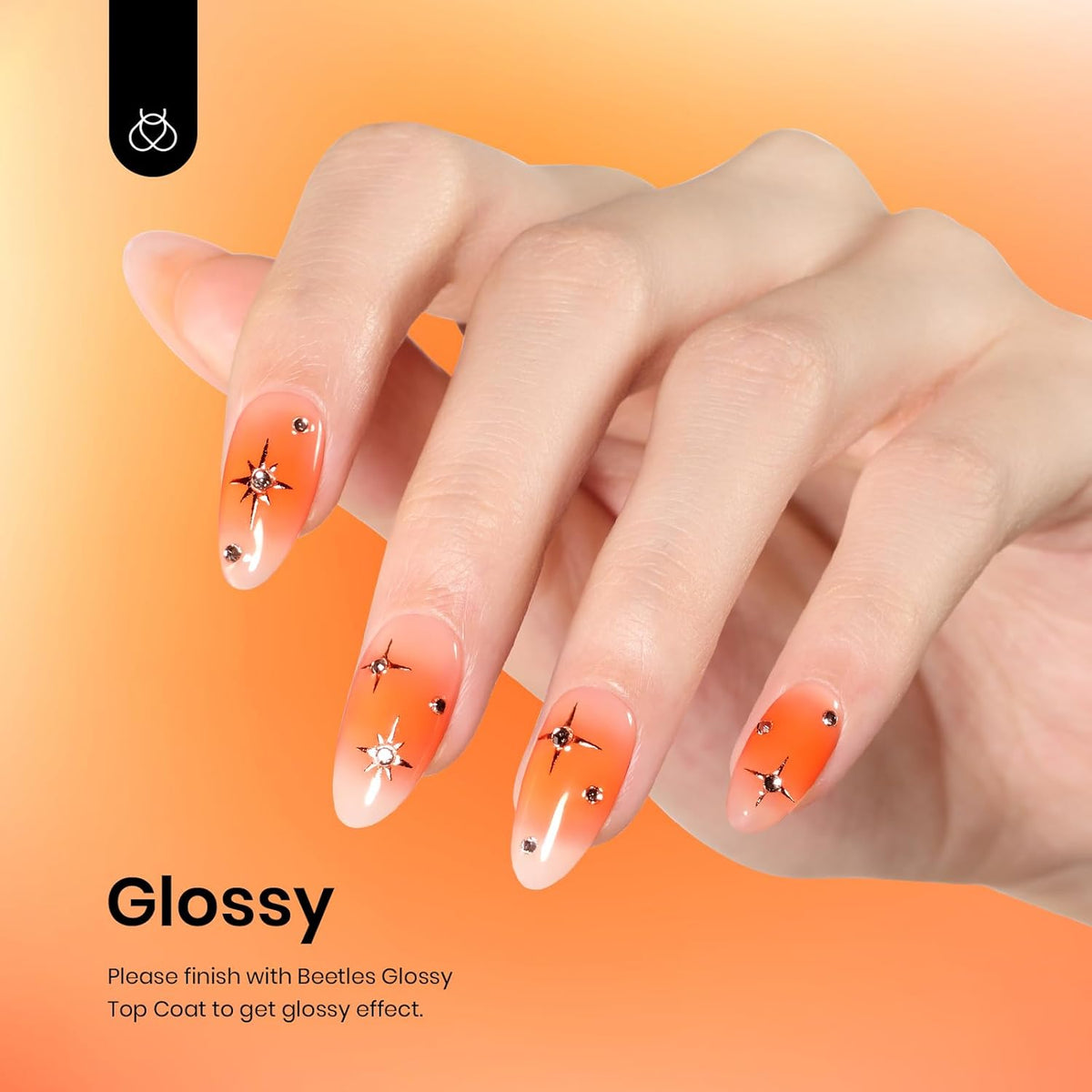 beetles Gel Polish Halloween Orange Gel Nail Polish UV Soak Off Long-Lasting High Gloss Orange Nail Polish Gel for Salon DIY Manicure Nail Lamp Nail Art Home