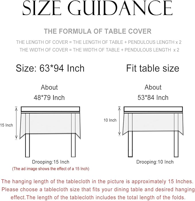 patdrea Designer French Linen Table Cloth for Rectangle Table,Vintage Fall Decorative Tablecloth,Floral Decoration Cover for Kitchen Dining Christmas,Tea Party,Thanksgiving,63"x94"-Littledaisy