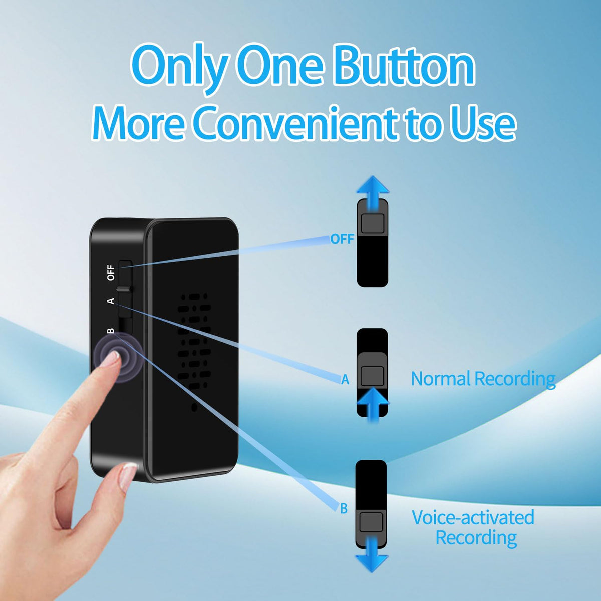 64GB Voice Recorder - Mini Voice Recorder, Long Standby, Portable, One-Touch Operation for Car, Conference, Presentation, Interviews