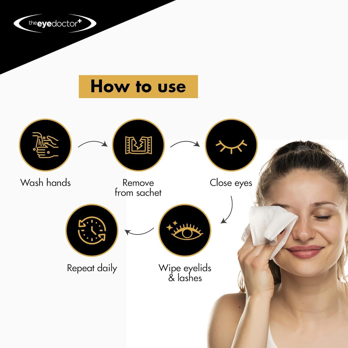 The Eye Doctor Biodegradable Eyelid Wipes - 20 x Single Use Eye Cleaning Wipes for Daily Lid Care - Individual Preservative Free Sensitive Eye Cleaner - Soothes Cleans and Refreshes