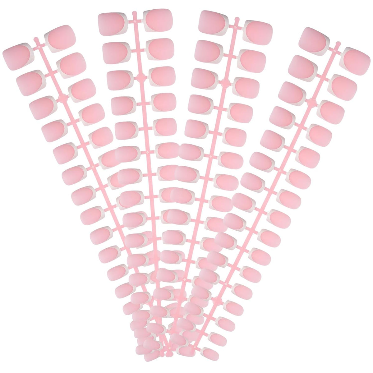 French Tip Press on Nails, 160PCS Gel Nail Tips with 5 Strips, 16 Sizes Pre-applied Primer Classic French Fake Nails, No Need to File, XS Square Pink, DIY Nails Art Design Gifts for Women