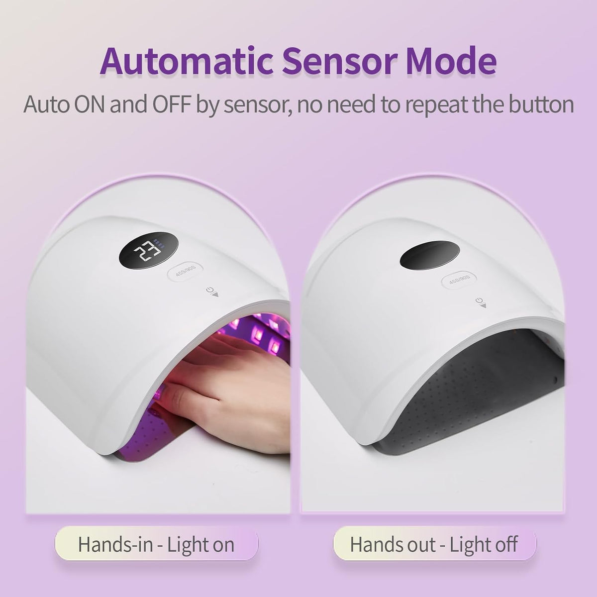 LASONAS Cordless UV LED Nail Lamp 48W Professional Rechargeable Nail Lamp 48W UV Light for Gel Nails, 24 LED Gel Curing Light, Smart Sensor, 2 Timers, LCD Display, Removable Base for Salon & Home