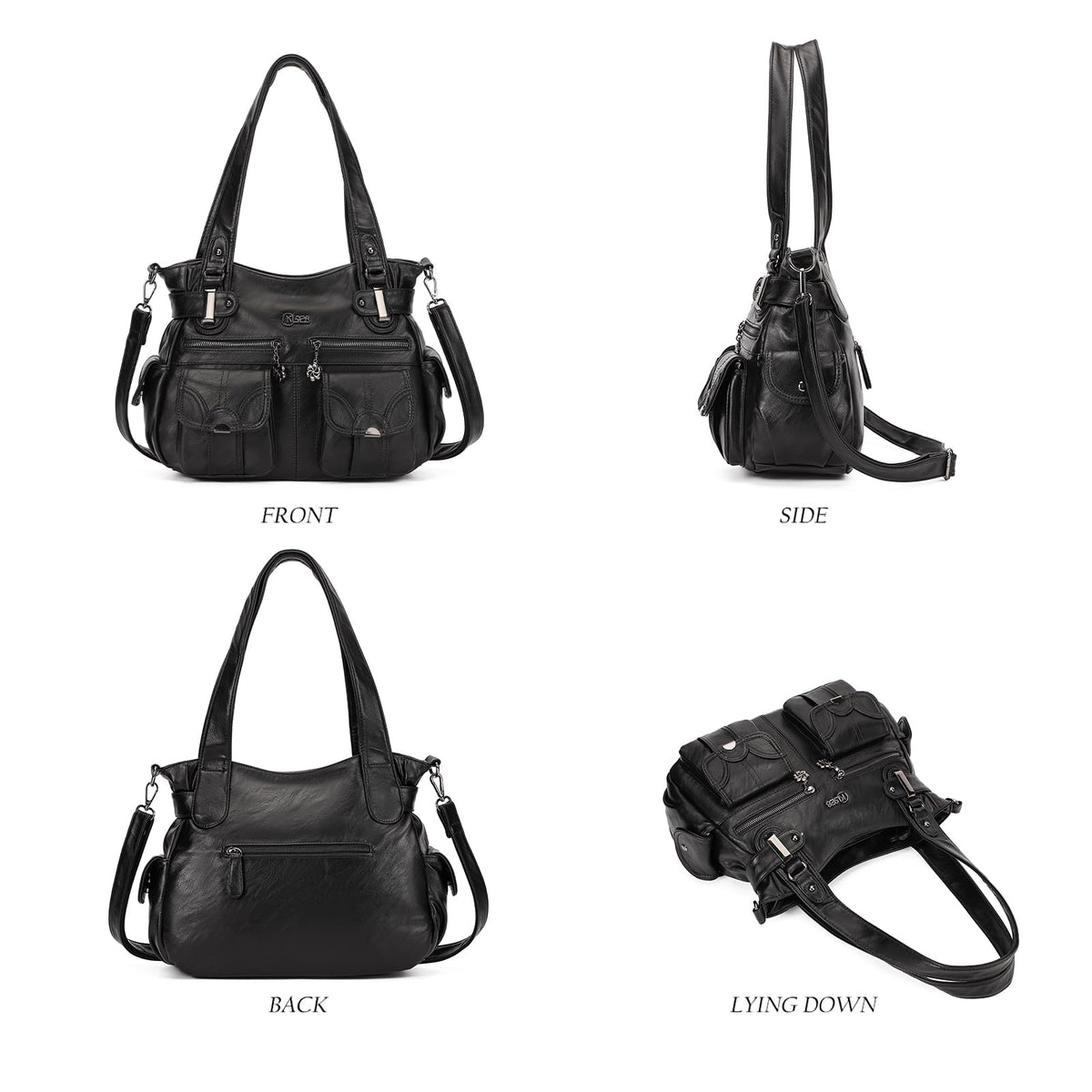 Purses and Handbags for Women Large Hobo Shoulder Bags Soft PU Leather Multi-Pocket Tote Bag