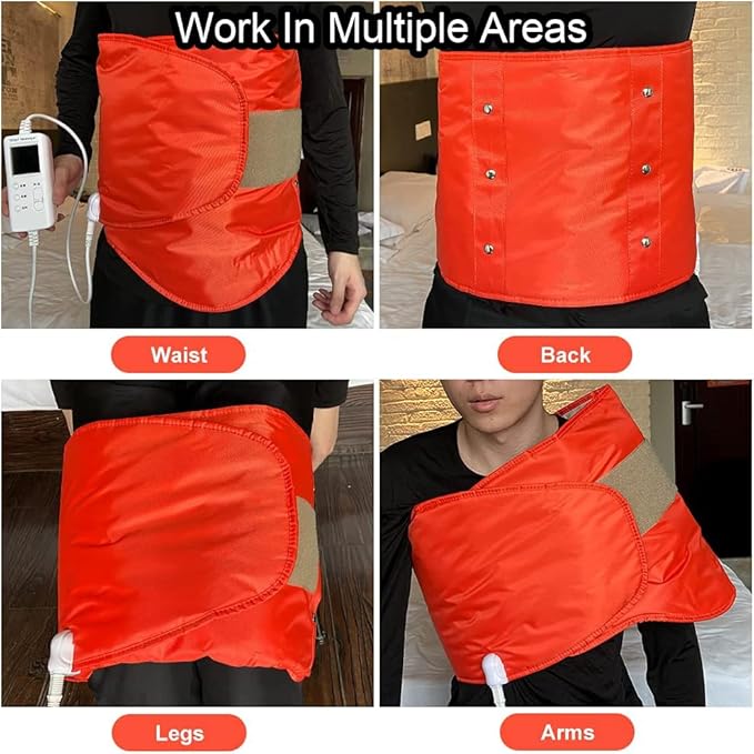 Electric Heating Massager Belt with Hot Compress Vibration,Massage for Abdominal Back Lumbar Stomach Pain Relief,Waist Trimmer Fitness Home Exercise, Fitness Equipment for Abdom,Ab Machine
