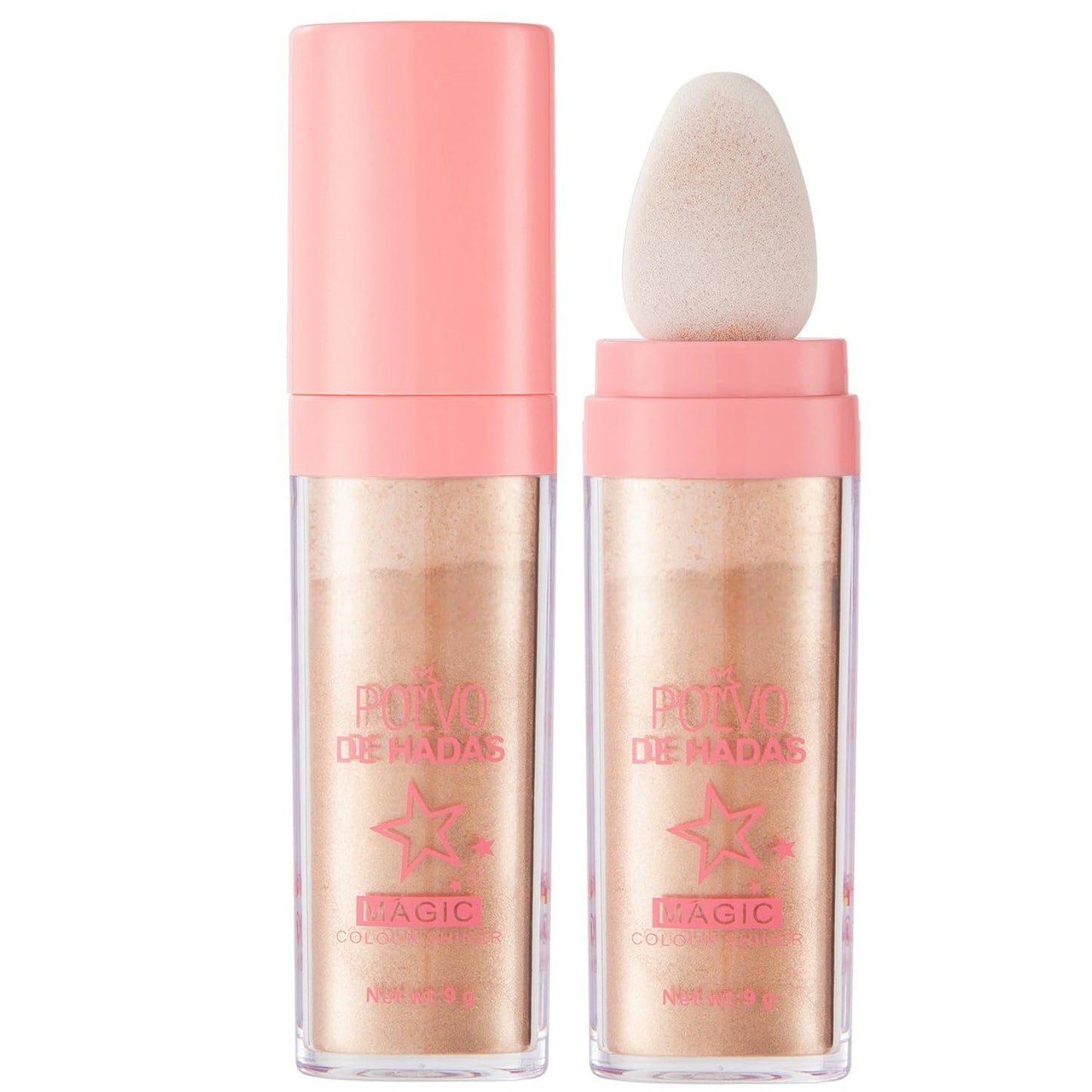 Polvo De Hadas Fairy Dust Highlight Patting Powder - Full Body Contouring and Clavicle Pearlescent Patting Powder for Face and Eye, Christmas Sparkling Body Glitter (#03 Golden Brown)