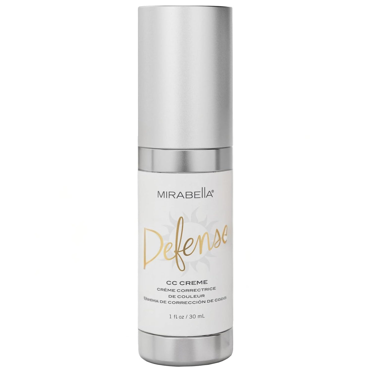 Mirabella Defense CC Creme Full Coverage Foundation with SPF 20, CC Cream Foundation with Sunscreen & Hyaluronic Acid, Oil Control with Salicylic Acid - Dark