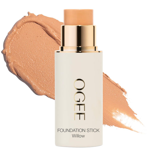 Ogee Sculpted Complexion Foundation Stick (Willow 3.00C - Medium Light, Peach-Beige Undertones) Full Coverage Foundation Makeup - Instantly Balance & Even Complexion - 70% Organic Ingredients