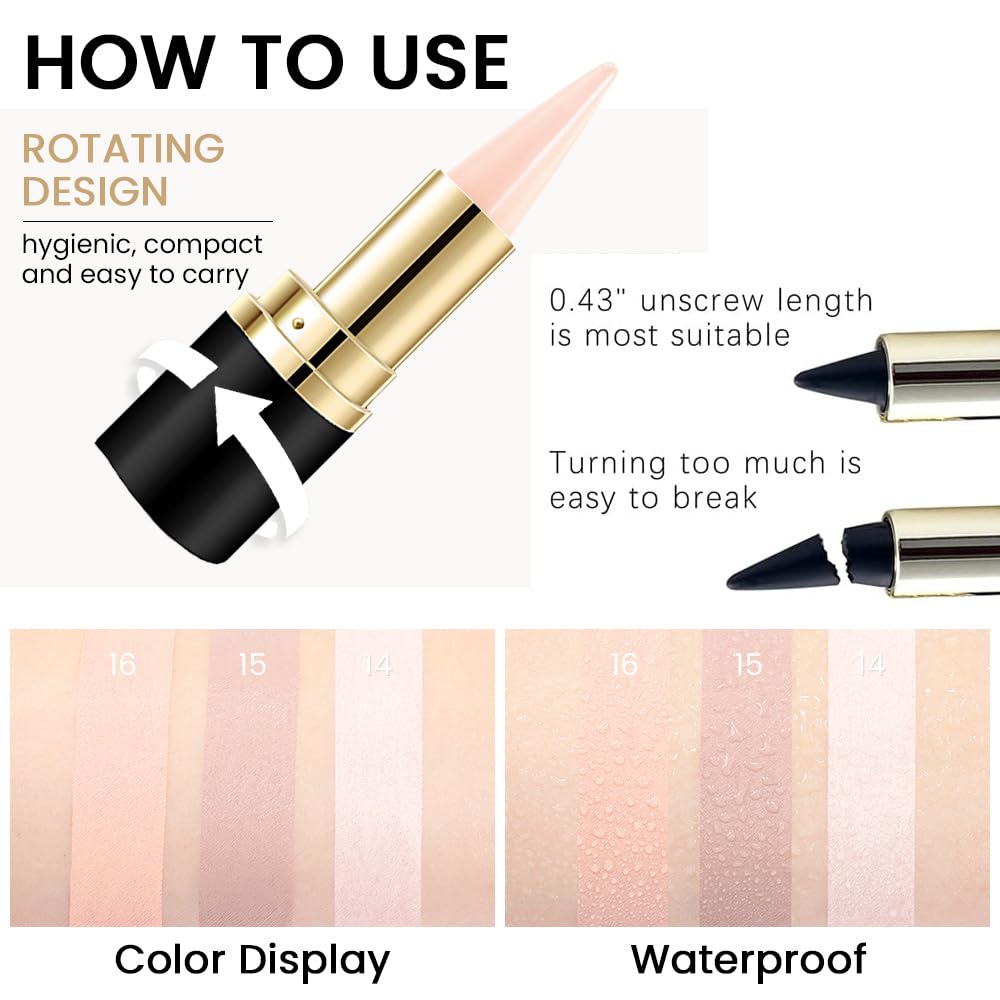Kaely 2Pcs Bright Nude Gel Eyeliner for Waterline, Natural Cream Eye Liner Waterproof Smudge Proof, Matte Pencil Eyeliner Eyeshadow Stick, Brighten Eye Makeup, Vegan & Cruelty-Free