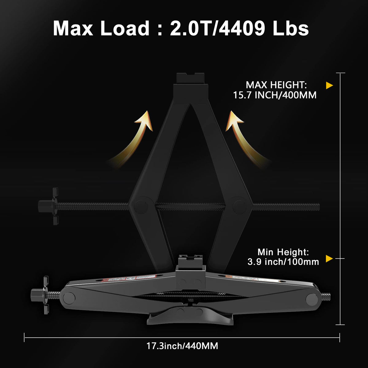 IMAYCC Scissor Jack for Car - 2 Ton (4409 lbs) Car Jack Kit,Quick Lifting Tire Changing Kit, Tire Jack kit for Auto/SUV/MPV (2 Ton)