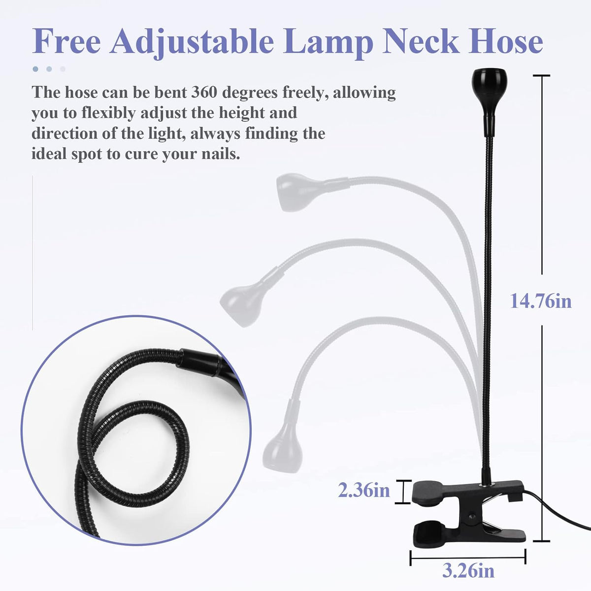 SAVILAND U V LED Nail Lamp – Mini Led Nail Lamp Gel Lamp for Nails with Securing Clip Rotatable Led Light for Nails for Curing Gel Polish U V Nail Gels Manicure Home DIY, Black
