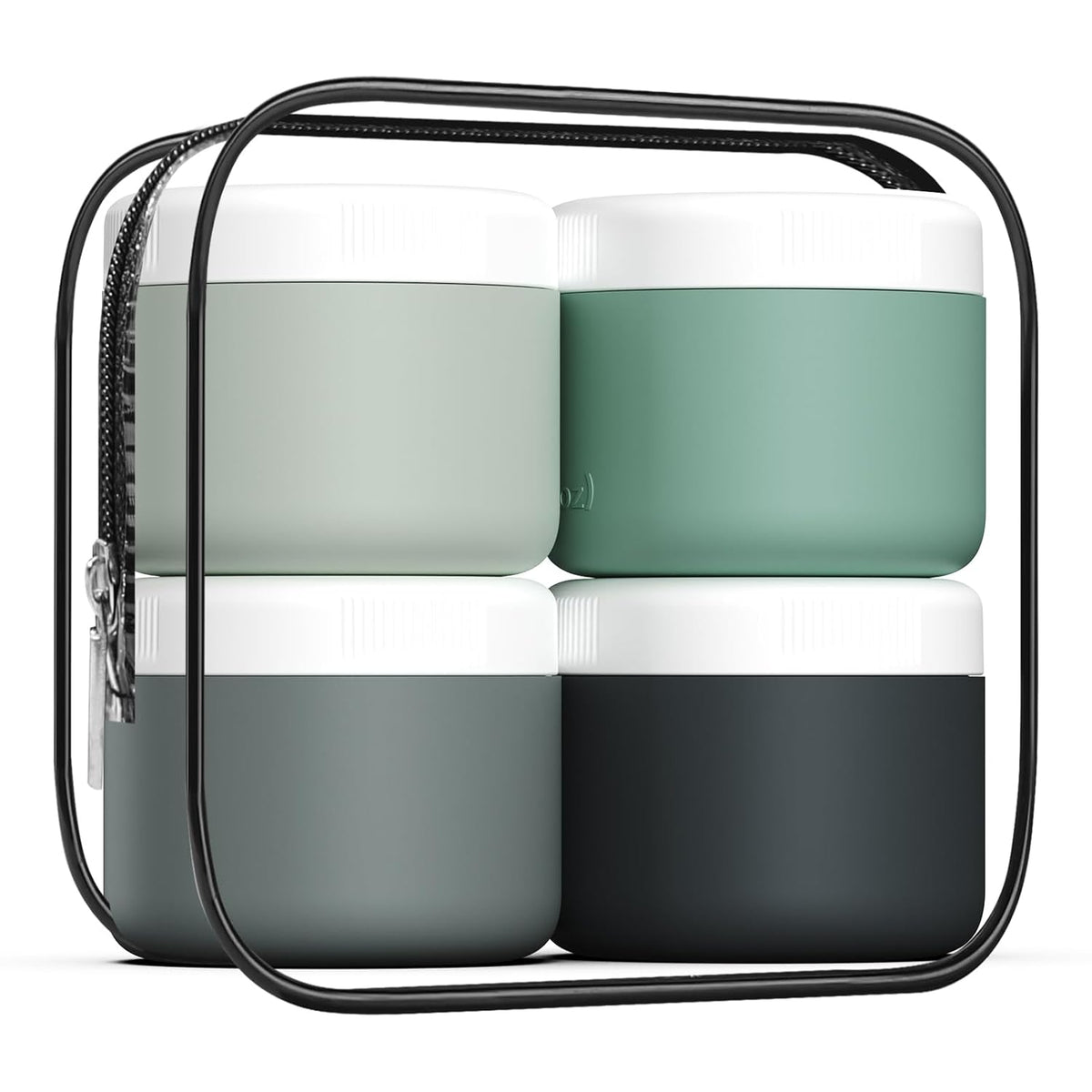Travel Containers for Toiletries, Silicone Cream Jars BPA-Free, Leak-proof 3oz Travel Size Containers, Portable Size Silicone Jars with Lid for Cosmetic Face Hand Body Cream (4 Pack)