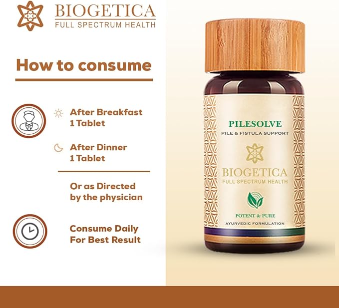 Pilesolve Natural Herbal Supplement with Licorice and Ginger - Non-GMO - 100% Vegan Ayurveda Supplement Powder