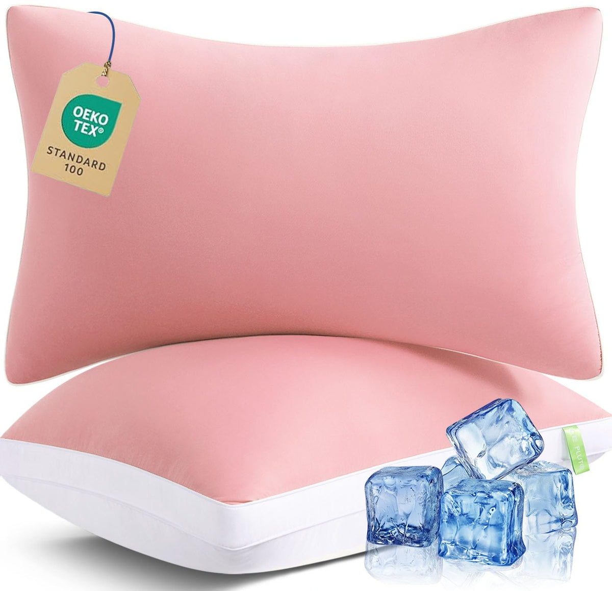 MEELUS Pillows Queen Size Set of 2 Soft for Sleeping, Luxury Hotel Down Alternative Bed Pillows 2 Pack for Side Back Stomach Sleepers, Gusseted Supportive, Machine Washable, Cooling Pink, 20" x 30"