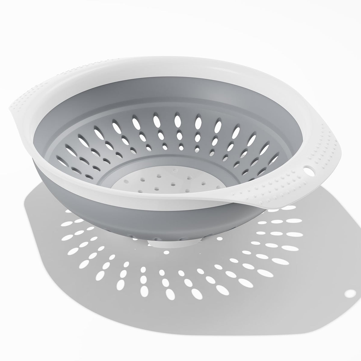 Collapsible Colander Strainer, 5 Quart Silicone Kitchen Drainer for Pasta, Veggies, Fruits, Space Saving Foldable Design, Dishwasher Safe, RV & Camping Essential, New Home Must-Have