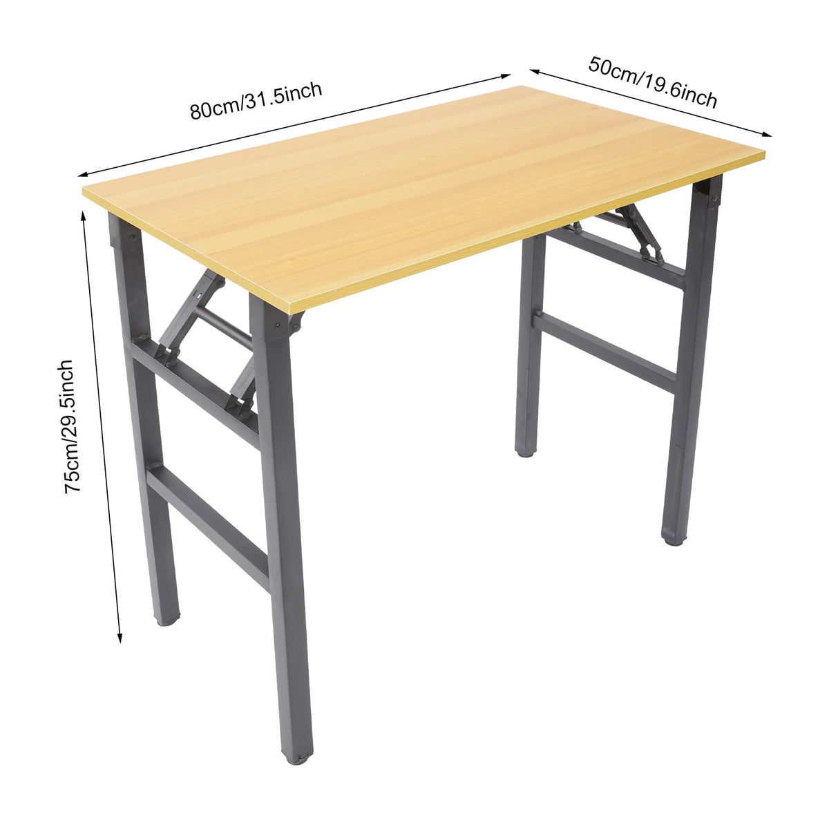 VitaChicuy Folding Desk Assembly Single-Tier Folding Computer Table Rectangular Foldable Desk Freestanding Foldable Table for Home, Office, Bedroom 165.35lbs Capacity (31.5 * 19.6 * 29.5in, Yellow)